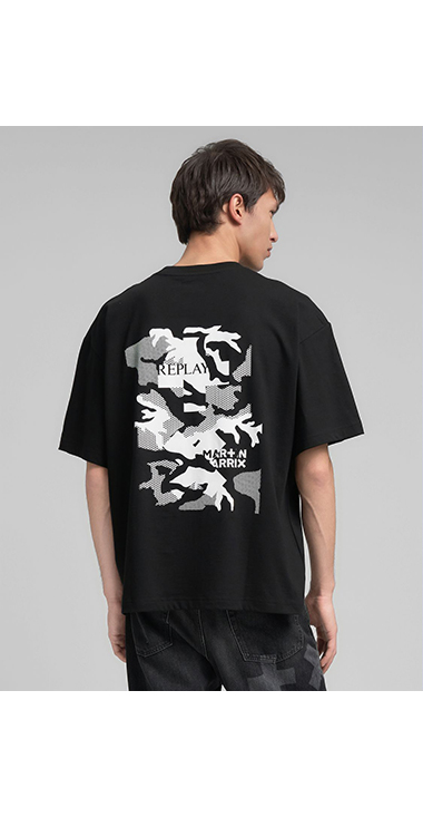 オーバーフィット REPLAY X MARTIN GARRIX ロゴ&グラフィックTシャツ 詳細画像 ブラック 2